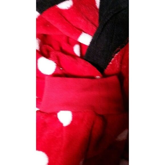 Disney Minnie Mouse Womens Pajamas Size Medium 8/10 Full Length Zip Up Hooded - Picture 6 of 6